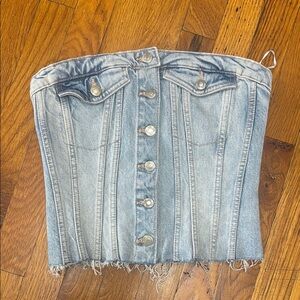 Zara denim bustier top